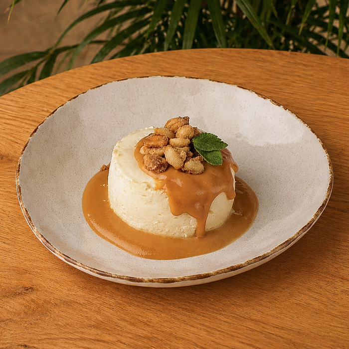 Cheese casserole with salted caramel